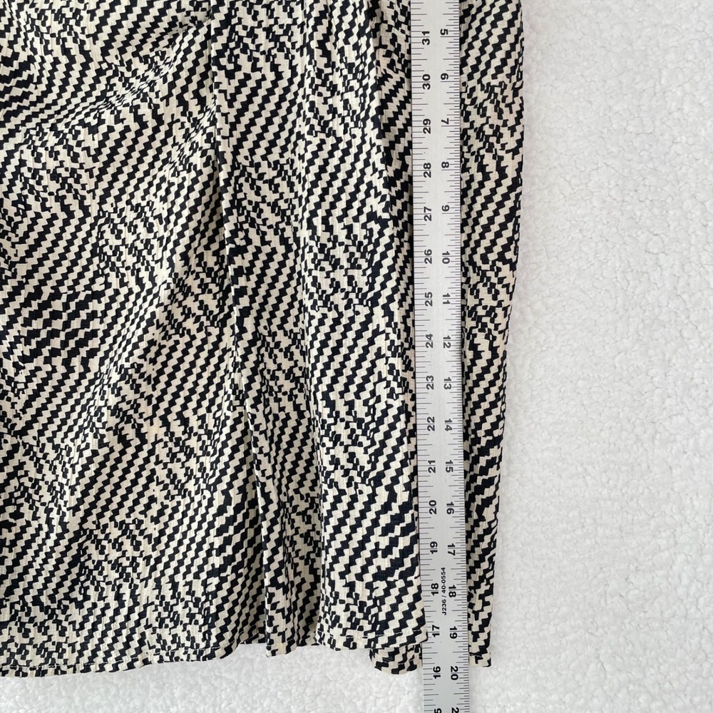 Part Two AlexandraPW SK Black Cream Chevron Zigzag Draped Pencil Skirt 36 - Picture 5 of 10